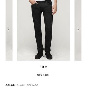 rag & bone Slim Fit 2 Black Selvage Denim